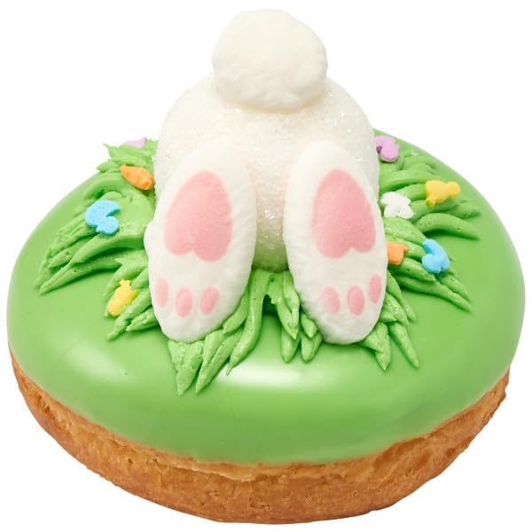 White Bunny Tail & Feet Edible Sugar Cake Toppers, 24 Count (16 feet and 8 Tails)