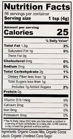 Anthony's Organic Sweetened Cocoa Cacao Nibs, 8 ounce, Gluten Free, Non-GMO, Non-Irradiated, Sweetened with Cane Sugar