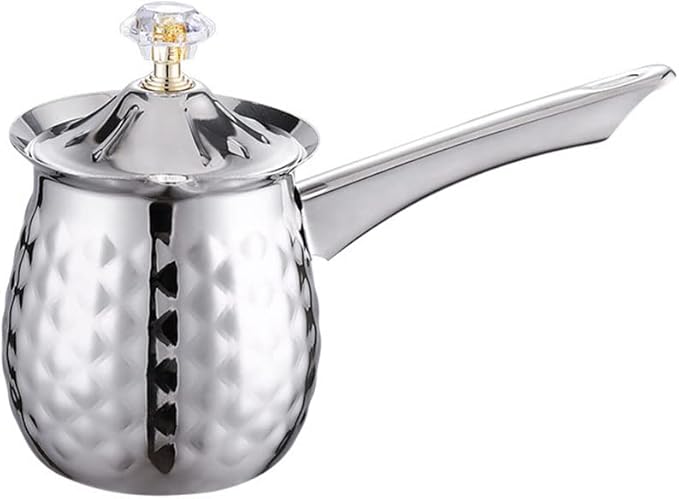 Turkish Coffee Maker, Chai Pot, Arabic & Greek Coffee Pot, 600 Ml / 20 Oz Silver Ibrik