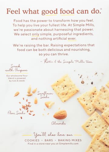 Simple Mills Almond Flour Crackers, Black Cracked Pepper, Gluten Free, Flax Seed, Sunflower Seeds, Corn Free, Good for Snacks, Made with whole foods, (Packaging May Vary)