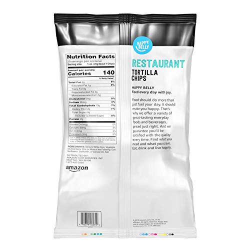 Amazon Brand - Happy Belly Restaurant Tortilla Chips, 20 Oz (Pack of 2)