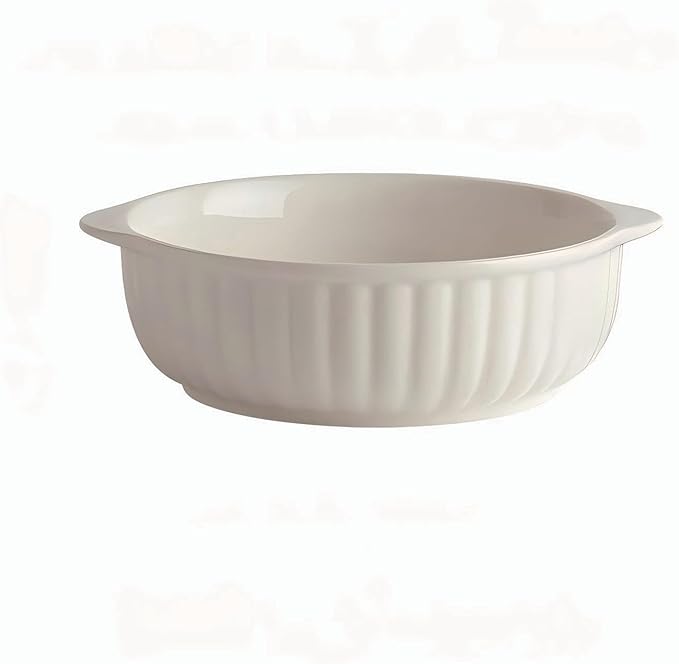 Kbotiques Casserole Dish Made of Scratch-Resistant Ceramic in White for Hot Air Fryer, for Preparing Lasagne, Soup, Tiramisu and More Fryer Accessories (7.5 Inches)