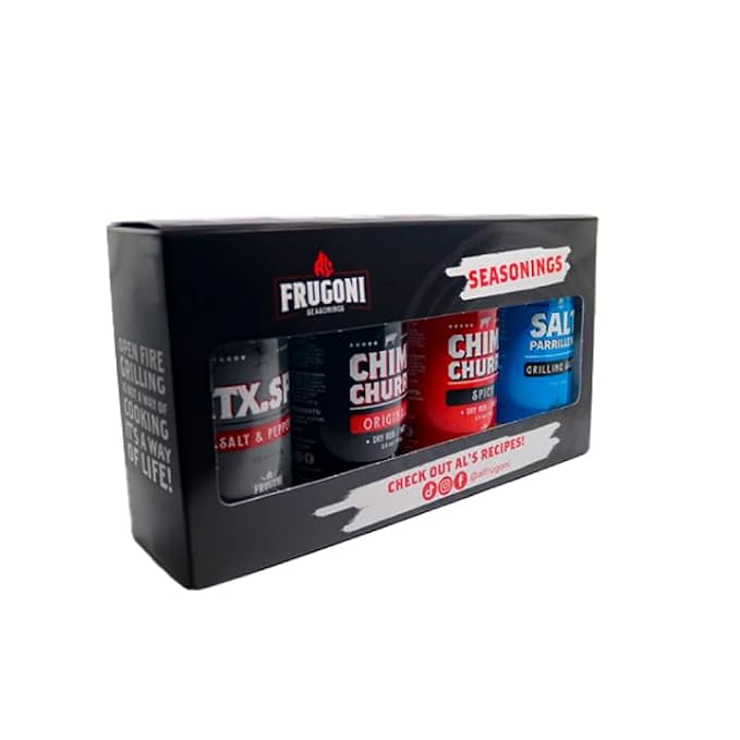 Al Frugoni- Chimichurri Combo- Original and Spicy- Rub, condiment,sauce and marinade (Original & Spicy Combo, 4 Pack)