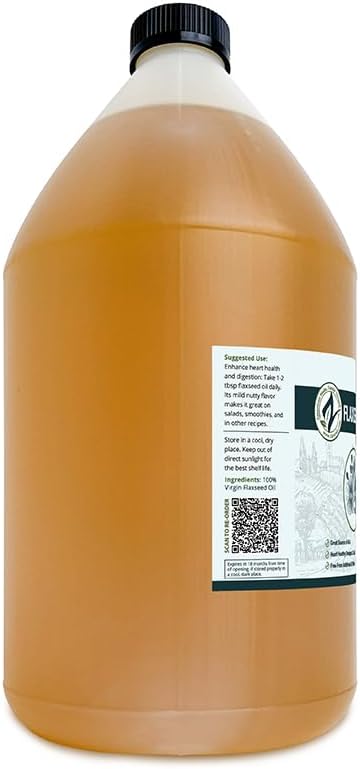 Zatural Flaxseed Oil Naturally Grown 100% Pure Flax Seeds Cold Pressed Vegan Omega Fatty Acids 128oz (1 Gallon)