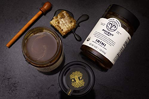Thyme Honey by Ancient Foods - Organic Honey Raw Unfiltered Authentic Greek Honey from Greece | Organic Thyme Honey | Real Honey from Crete, Greece | 454g (Irini)