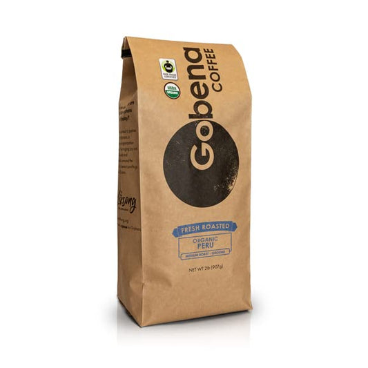 2lb Fair Trade Organic Certified Peruvian Ground Fresh Roasted Specialty Coffee, 100% Arabica Specialty Coffee, 32 ounces, 2 pounds, Bulk