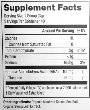 Mindful Calm Sugar Free Hot Chocolate Mix - 40 Servings - Anti-Stress Drink Mix Powder Sleepy Cocoa Nighttime Relaxation Natural Sleep Aid