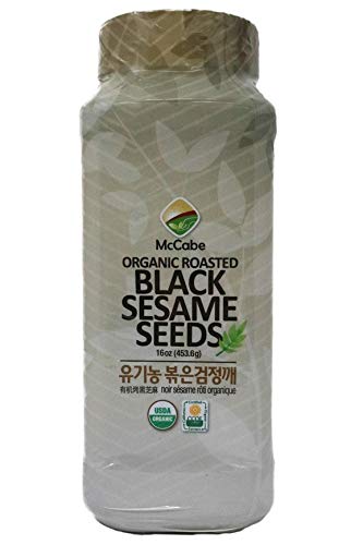 McCabe Organic Roasted Black Sesame Seeds - Organic Toasted Black Sesame Seeds | Rich with Fiber & Minerals | USDA and CCOF Certified | Packed in USA | 16oz