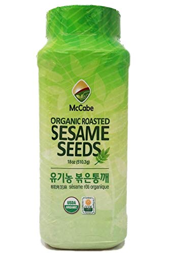 McCabe Organic Roasted Sesame - Sesame Seeds Roasted | Rich with Fiber & Minerals | USDA and CCOF Certified | Packed in USA | 18oz
