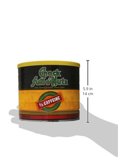 Chock full o??„uts Heavenly Original Half Caffeine Ground Coffee ??Premium Beans in Recyclable Steel Can ??Rich Flavor & Aroma, Medium Roast ??Perfect for Drip, Pour-Over, Percolator ??24 Oz Can