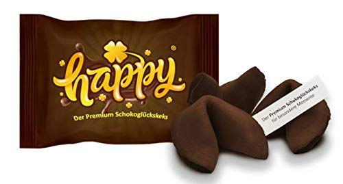 Happy Chocolate Flavored Fortune Cookie - "one week of happiness" - 7 Cookies per Box - Net Weight 1.48oz
