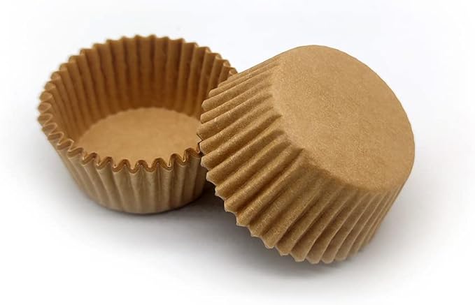 Unbleached Mini Cupcake Liners Natural Greaseproof Paper Muffin Baking Cups, 500-Count