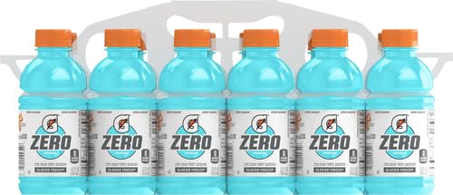 Gatorade Thirst Quencher Zero Sugar Sports Drink, Glacier Freeze, 12oz Bottles, 12 Pack, Electrolytes for Rehydration