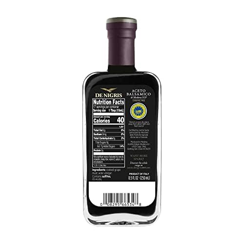 De Nigris Balsamic Vinegar Of Modena Excellence Line - Platinum Eagle (65% Grape Must) 8,5 Oz (250ml) | Balsamic Vinegar From Modena Italy, Sublime And Full-bodied Taste