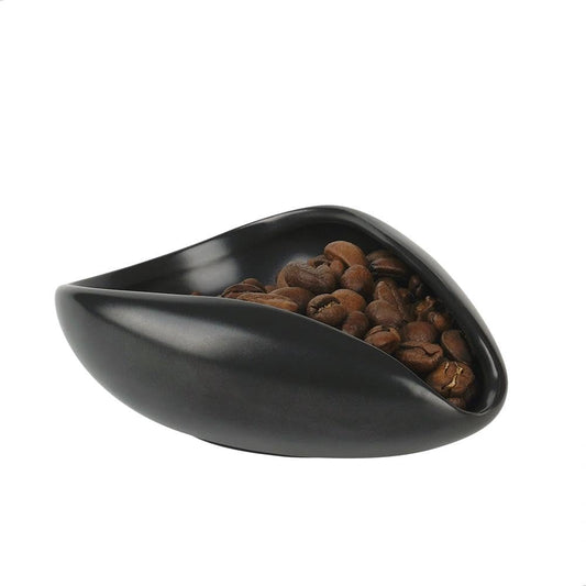 watchget Upgraded 30g Ceramic Coffee Dosing Cup & Tea Storage Tray, Black