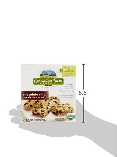 Cascadian Farm Organic Chocolate Chip Chewy Granola Bars, 6 Bars, 7.4 oz