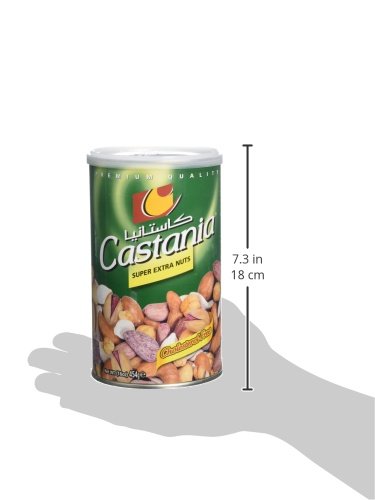 Castania BBQ Lebanese Mixed Nuts, Super Extra Mix with Pistachios, Almonds, Cashews, Hazelnuts, Peanuts, Pumpkin Seeds, Corn, and Chickpeas, 16oz