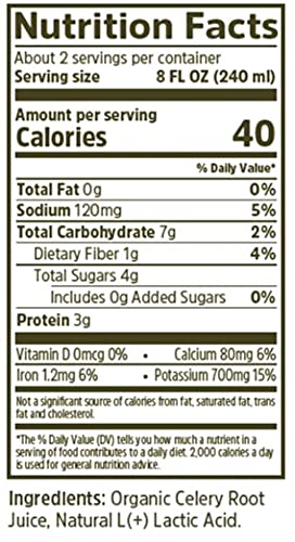 Biotta Organic Celery Juice - 100% Vegetable Juice for Energy, Immunity & Wellness - Excellent Source of Nutrients - All Natural, Non-GMO, Gluten-Free (16.9 Fl Oz, Pack of 6)