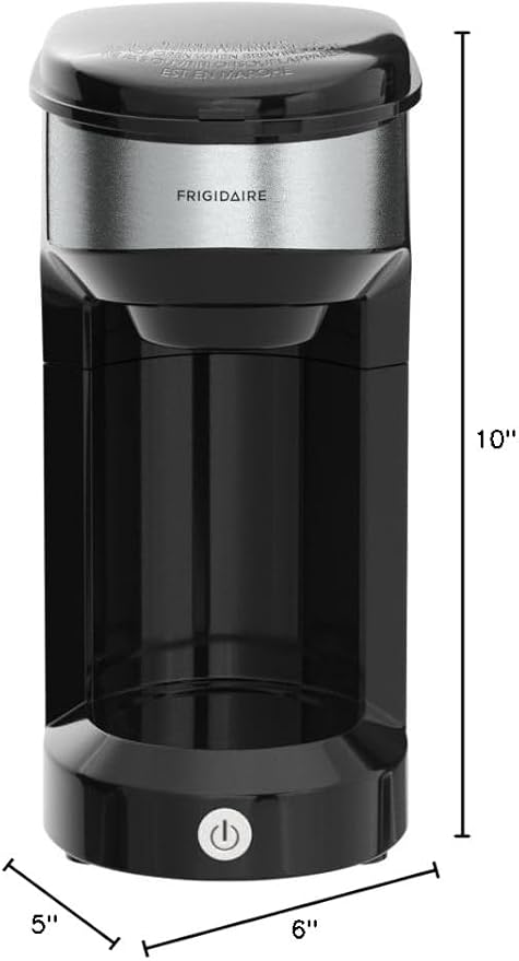 Frigidaire 1-Cup Single Serve Retro Coffee Maker with Fast Brew Technology & Single Touch Control, Ideal for Tight Places on Countertops or Office Tables, Black