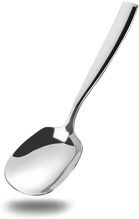X-Large Buffet Serving Spoon,Heavy Duty Square head 9.5X2.8 inches 316L Stainless Steel Serving Spoon Pack of 1,Silver