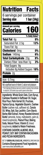 Nature Valley Sweet and Salty Nut Granola Bars, Cashew, 6 Bars, 7.2 oz