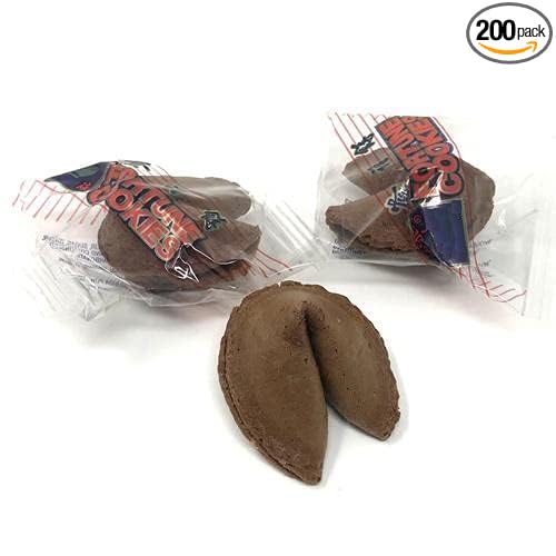 Shop&Save Individually Fresh crispy Wrapped Fortune Cookies Perfect for Snacks, Lunch, Picnic, Birthdays, Graduation, Parties (Chocolate, 200),200 Count (Pack of 1)