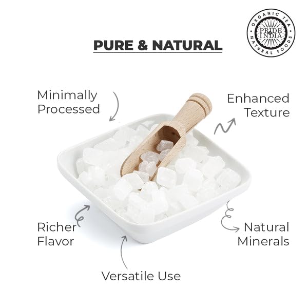 Pack of 6 - Pride Of India - Natural Crystal Rock Sugar Whole - 12 oz (340 gm) Medium Dual Sifter Jar - Authentic Indian Sugar Crystals - Used to Sweeten Milk or Tea - Offers Best Value for Money