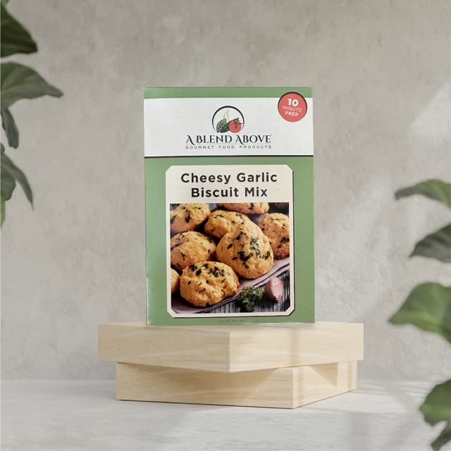 A Blend Above Cheesy Garlic Biscuit Mix - Easy to Bake, Makes 10 Biscuits, Breakfast Biscuits, Dinner Biscuits, Biscuit's & Gravy - Biscuit Mix Just Add Water - Perfect Addition to All Meals - 10 Servings