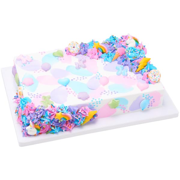 Rainbow Party - Unicorn, Rainbow, Lightening Bolt, Ice Cream Cone, and Donut Edible Sugar Cake Toppers, 12 Count