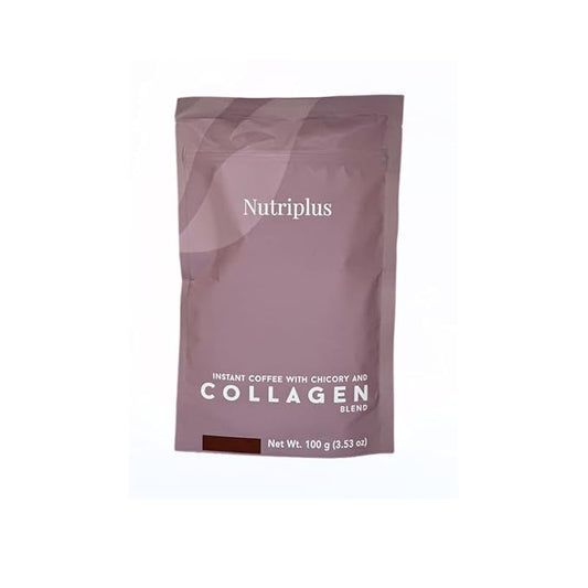 FARMASi Nutriplus Instant Coffee & Collagen Blend with Chicory, Medium Roast, Supports Skin & Joint Health, GMO & Gluten-Free, 3.53 oz (100g)
