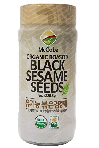McCabe Organic Roasted Black Sesame, 8oz, USDA Organic Certified, CCOF Certified Organic, Roasted & Packed in USA