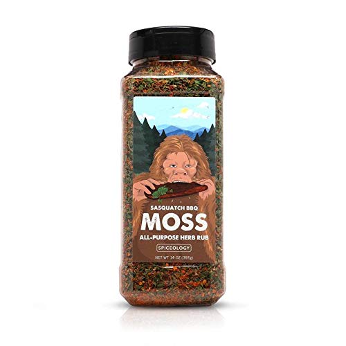 Spiceology & Sasquatch BBQ - Moss Seasoning - All-Purpose Herb Spice Rub - Use On: Pork, fish, Veggies, Chicken, Beef - Barbeque Rubs, Spices and Seasonings - 14 oz