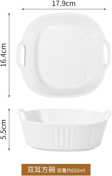 Kbotiques Round Casserole Dish Made of Scratch-Resistant Ceramic in White for Hot Air Fryer, for Preparing Lasagne, Soup, Tiramisu and More Fryer Accessories (White, 600 ml)