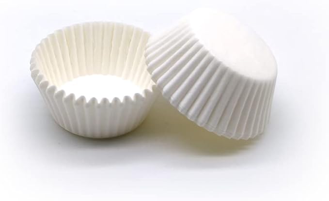 Food Grade Mini Cupcake Liners White Greaseproof Paper Muffin Baking Cups, 500-Count