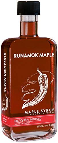 Runamok Maple Hot + Spicy Infused Maple Syrup - Authentic & Real Vermont Maple Syrup | Smoked Chili Pepper Infused | Great Spice For Any Meal, Vinaigrettes, Chicken & Waffles | 8.45 Fl Oz (250mL)