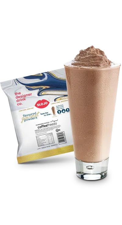 SloJo Iced Cappuccino Mix ??Instant Coffee Beverage Powder for Blended Frozen Drinks - Gourmet Creamy Frozen Cappuccino Mix & Barista-Style Frapp챕 Coffee Blend ??Smooth & Thick ??2.2 lb Bag, Coffee Freezo Flavor, Made in the USA