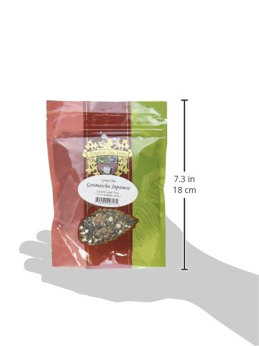 Genmaicha Chai Green Tea | Loose Leaf Japanese Green Tea with Fire-Toasted Rice | Popcorn Tea with Sweet Toasty Flavor | 4oz Resealable Pouch | Golden Yellow Liquor | English Tea Store