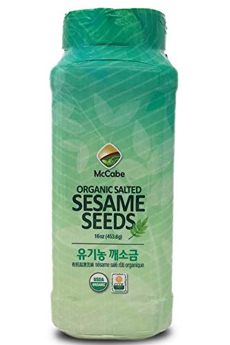 McCabe Organic Salted Sesame, 1 lb (16 oz), USDA Organic Certified, CCOF Certified Organic, Roasted & Packed in USA