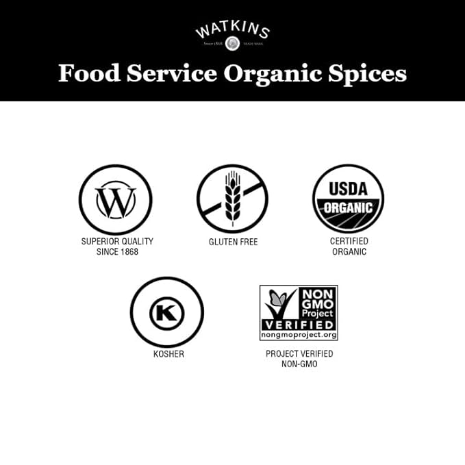 Watkins Gourmet Spice, Organic Ground Nutmeg, Bulk Food Service Size, 17.5 oz (Pack of 1)