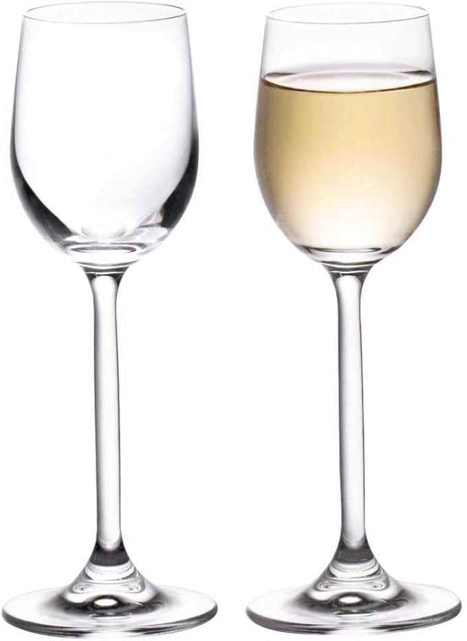 KAMMAK Whisky Glasses, 6.9oz Crystal Cognac Glasses Set of 2, Brandy Glass with Long Stem, Snifters Glasses Ideal for Outdoor, Wedding, Party, Birthday, Anniversaries, Christmas