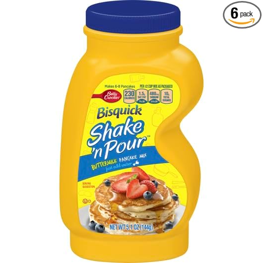 Bisquick Shake'N Pour Buttermilk Pancake Mix, 5.1- ounce Containers (Pack of 6)
