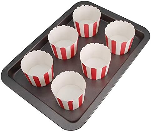 100 Pack Muffin Liners Baking Paper Cups Red and White Stripes Cupcake Liners Elegent Muffins Baking Cups Cupcake Wrappers for Birthday Parties, Weddings, Bottom Dia 2.36 Inch