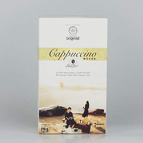 TRUNG NGUYEN LEGEND Cappuccino Mocha Instant Coffee Single Served Stick for Energy Boost (8oz - Box of 12 Sticks)