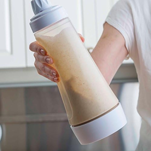 Whiskware Pancake Bottle, Batter Dispenser and Mixer with BlenderBall Wire Whisk, Durable, No-Mess, BPA Free, Dishwasher Safe, Mint