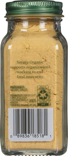 Simply Organic Ground Ginger Root, 1.64 Ounce, Non ETO, Non Irradiated, Non GMO, Complements Both Sweet & Savory Dishes (Pack of 2)