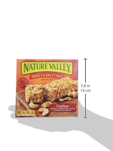 Nature Valley Sweet and Salty Nut Granola Bars, Cashew, 6 Bars, 7.2 oz