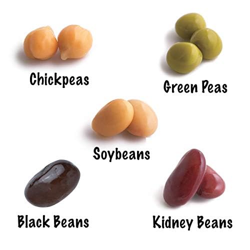 Steamed Bean Snack Series - PERFECT MIX ( Organic Chickpeas, Organic Soybeans, Organic Green Peas, Organic Kidney Beans, Organic Black Beans) - Box of 10