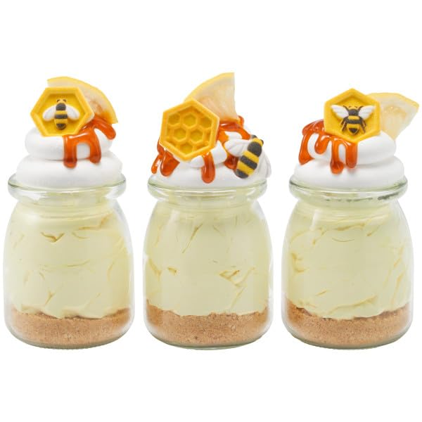 Honey Bee and Combs Edible Sugar Cake Toppers, 12 Count