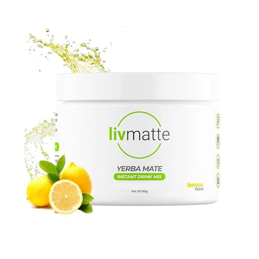 Yerba Mate Instant Tea Drink Mix Powder Extract??Natural Yerba Mate Lemon Flavored Drink Mix Plant Extract Caffeine Alternative (Lemon)
