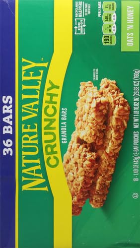 Nature Valley Crunchy Granola Bars, Oats 'n Honey, 36 Bars, 26.82 OZ (18 Pouches)